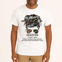Seester Definition Messy Bun Camo Cheetah Tall T-Shirt
