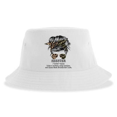 Seester Definition Messy Bun Camo Cheetah Sustainable Bucket Hat