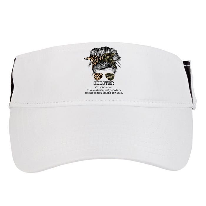 Seester Definition Messy Bun Camo Cheetah Adult Drive Performance Visor