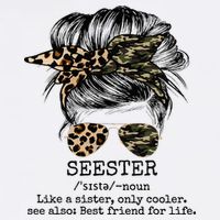 Seester Definition Messy Bun Camo Cheetah Bucket Hat