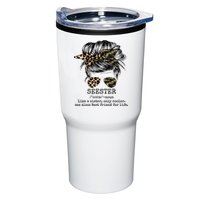 Seester Definition Messy Bun Camo Cheetah Tumbler