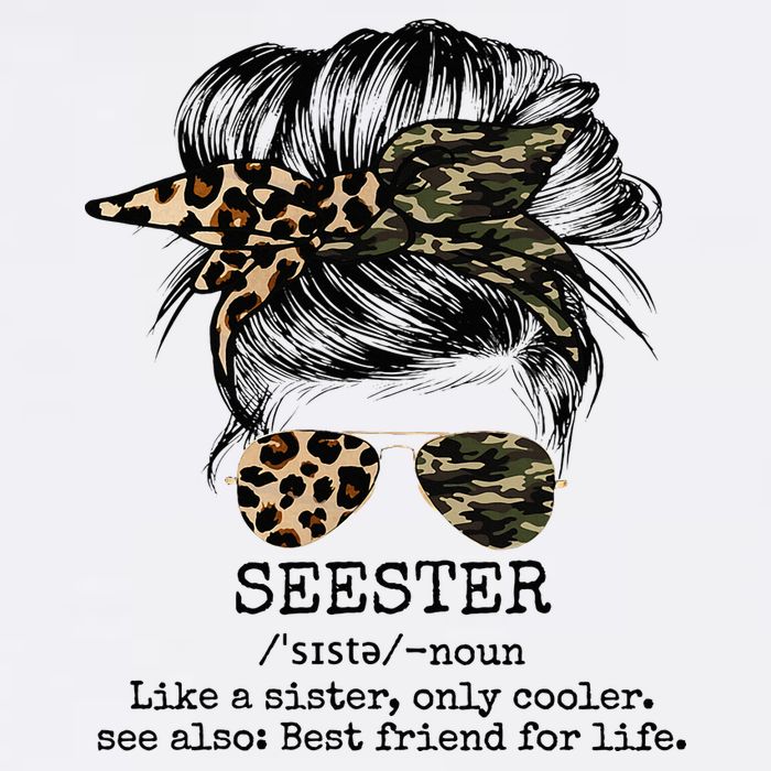 Seester Definition Messy Bun Camo Cheetah Youth Performance Sprint T-Shirt