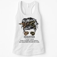 Seester Definition Messy Bun Camo Cheetah Womens Tank Top