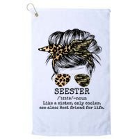 Seester Definition Messy Bun Camo Cheetah Golf Towel