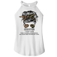 Seester Definition Messy Bun Camo Cheetah Women's Perfect Tri Rocker Tank