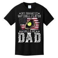 Softball Dad My Favorite Softball Player Calls Me Dad Kids T-Shirt