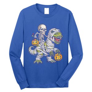 Skeleton Dinosaur Mummy Halloween Pumpkin Trick Treat Gift Long Sleeve Shirt