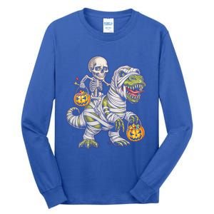 Skeleton Dinosaur Mummy Halloween Pumpkin Trick Treat Gift Tall Long Sleeve T-Shirt