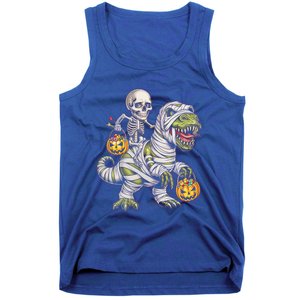 Skeleton Dinosaur Mummy Halloween Pumpkin Trick Treat Gift Tank Top