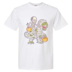 Skeleton Dinosaur Mummy Halloween Pumpkin Trick Treat Gift Garment-Dyed Heavyweight T-Shirt