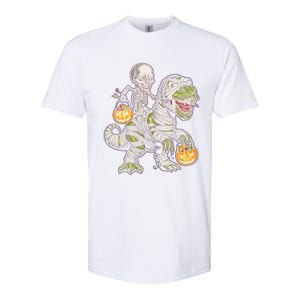 Skeleton Dinosaur Mummy Halloween Pumpkin Trick Treat Gift Softstyle CVC T-Shirt