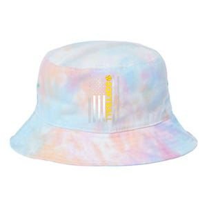 Softball Dad Mom USA US American Flag Tie Dye Newport Bucket Hat