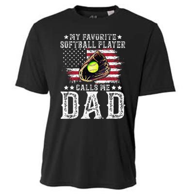 Softball Dad My Favorite Softball Player Calls Me Dad Cooling Performance Crew T-Shirt