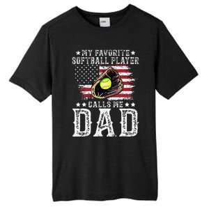 Softball Dad My Favorite Softball Player Calls Me Dad Tall Fusion ChromaSoft Performance T-Shirt