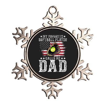 Softball Dad My Favorite Softball Player Calls Me Dad Metallic Star Ornament