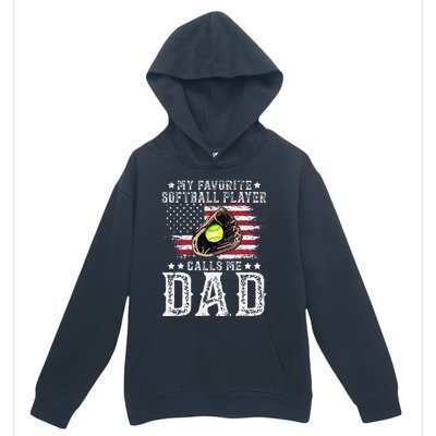 Softball Dad My Favorite Softball Player Calls Me Dad Urban Pullover Hoodie