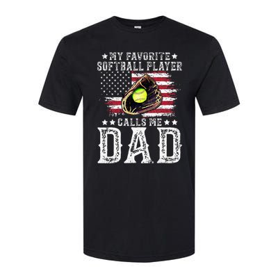 Softball Dad My Favorite Softball Player Calls Me Dad Softstyle CVC T-Shirt