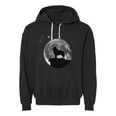 Schipperke Dog Moon Garment-Dyed Fleece Hoodie