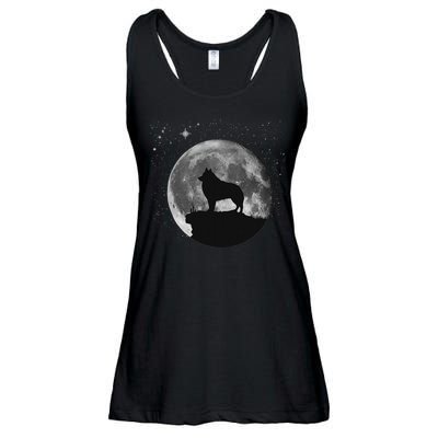 Schipperke Dog Moon Ladies Essential Flowy Tank
