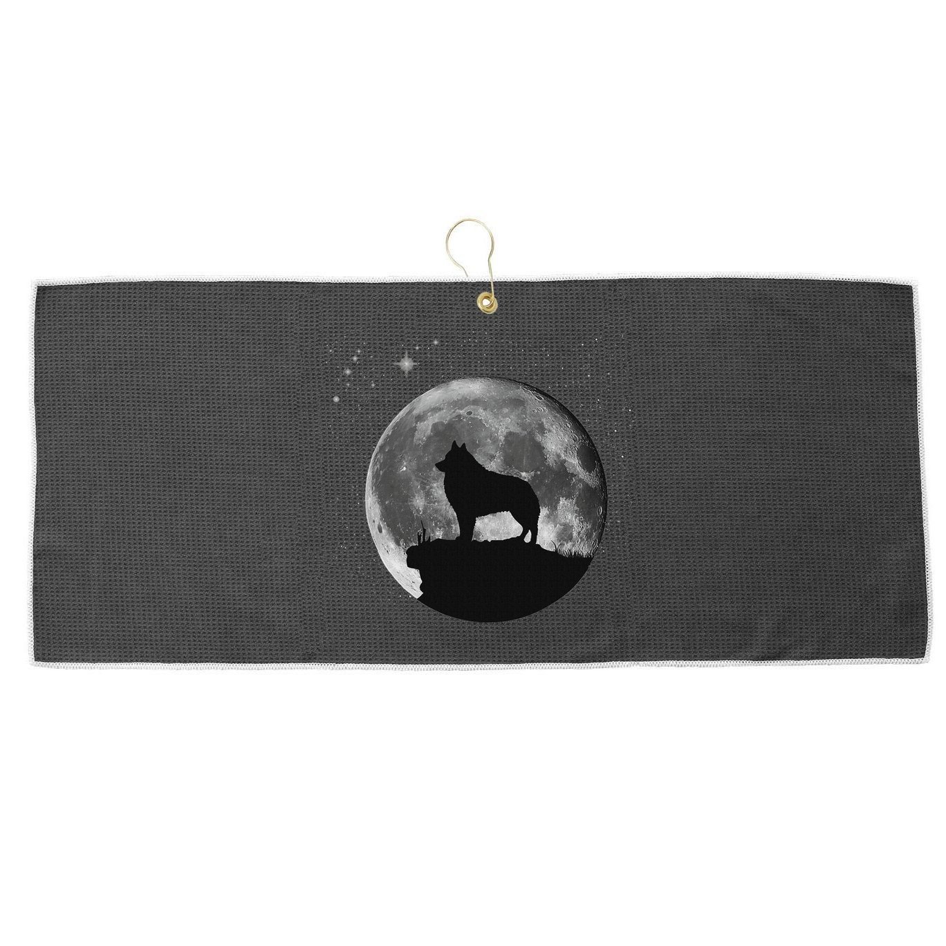 Schipperke Dog Moon Large Microfiber Waffle Golf Towel