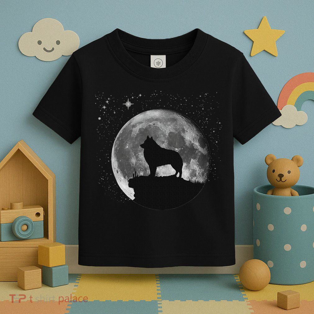 Schipperke Dog Moon Toddler T-Shirt