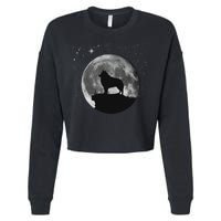 Schipperke Dog Moon Cropped Pullover Crew