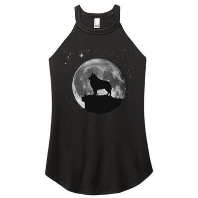 Schipperke Dog Moon Women's Perfect Tri Rocker Tank