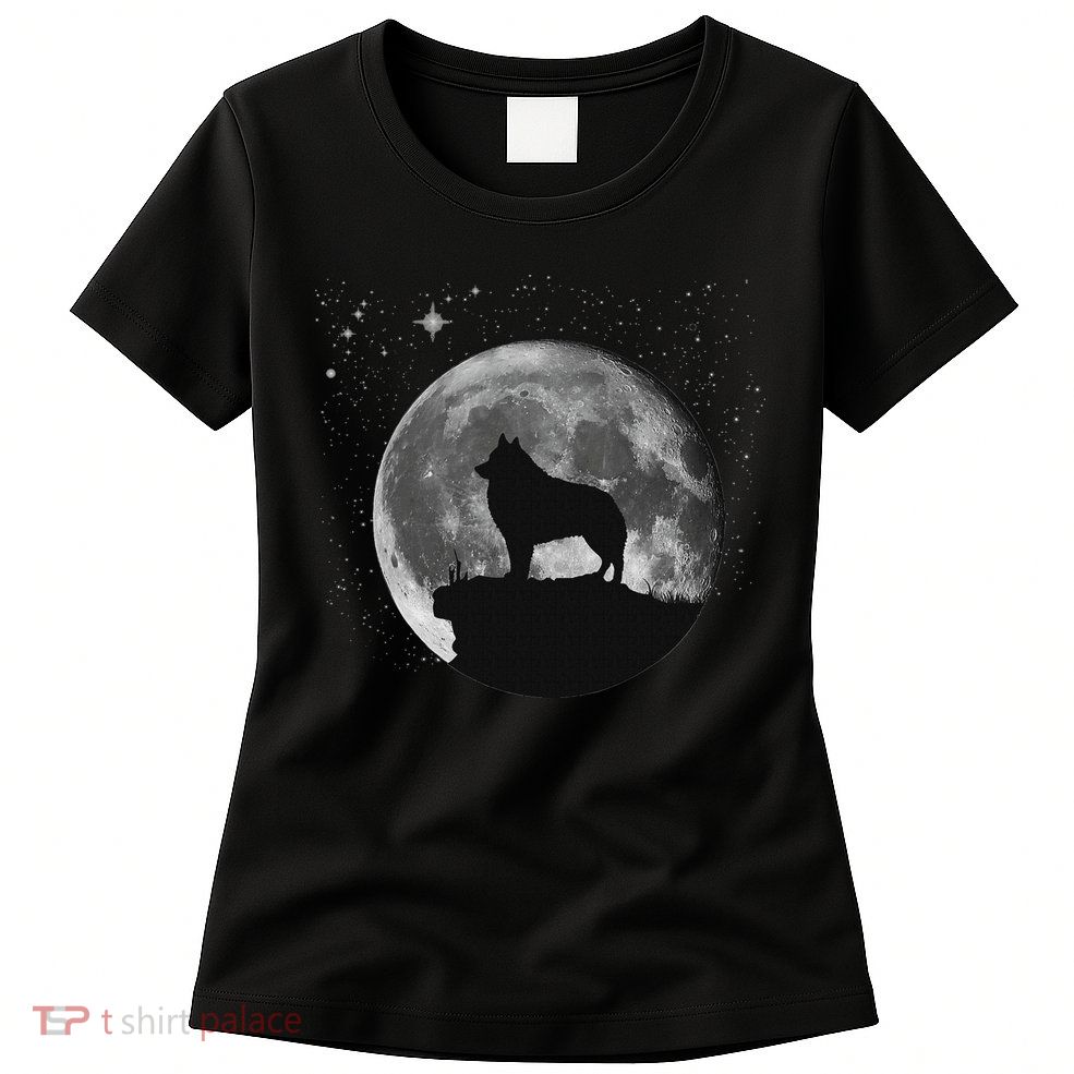 Schipperke Dog Moon Womens T-Shirt
