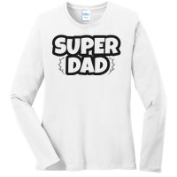 Super Dad Matching Family Pajama Ladies Long Sleeve Shirt