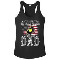 Softball Dad My Favorite Softball Player Calls Me Dad Gift Ladies PosiCharge Competitor Racerback Tank