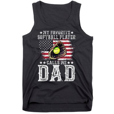 Softball Dad My Favorite Softball Player Calls Me Dad Gift Tank Top