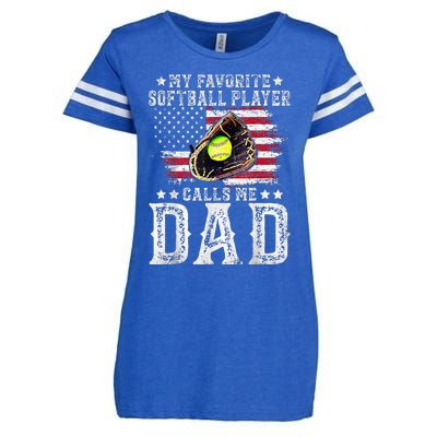 Softball Dad My Favorite Softball Player Calls Me Dad Gift Enza Ladies Jersey Football T-Shirt