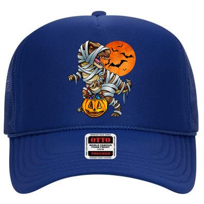 Spooky Dinosaur Mummy Costume High Crown Mesh Back Trucker Hat