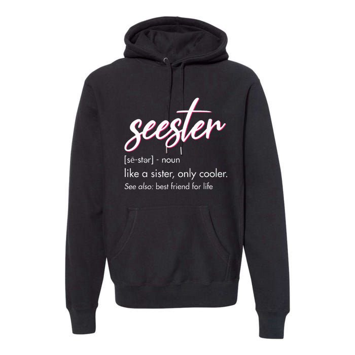 Seester Definition Mom Sister Friend Sister Premium Hoodie