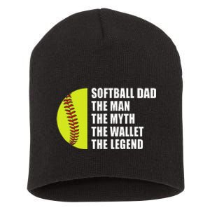 Softball Dad Man Myths Wallet Softball Fathers Day Short Acrylic Beanie