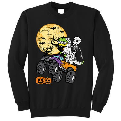 Skeleton Dino Monster Truck Halloween Costume Sweatshirt