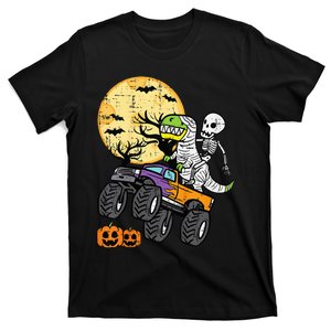 Skeleton Dino Monster Truck Halloween Costume T-Shirt