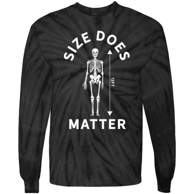 Size Does Matter Halloween 12 Foot Skeleton Tie-Dye Long Sleeve Shirt