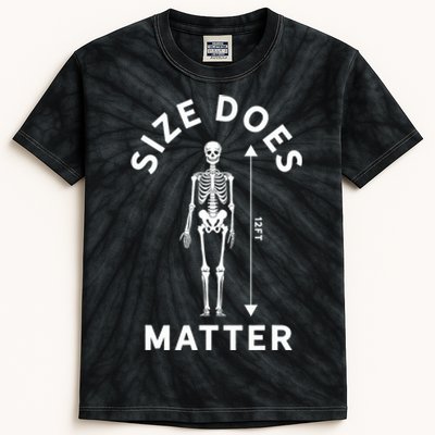 Size Does Matter Halloween 12 Foot Skeleton Kids Tie-Dye T-Shirt