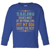 Sailing Dog Mom Dad Sailor Dog Lover Doggo Boating Fun Funny Gift Toddler Long Sleeve Shirt