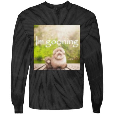 Silly Dog Meme Meme Brainrot Gen Z Funny Haircut Dog Meme Tie-Dye Long Sleeve Shirt