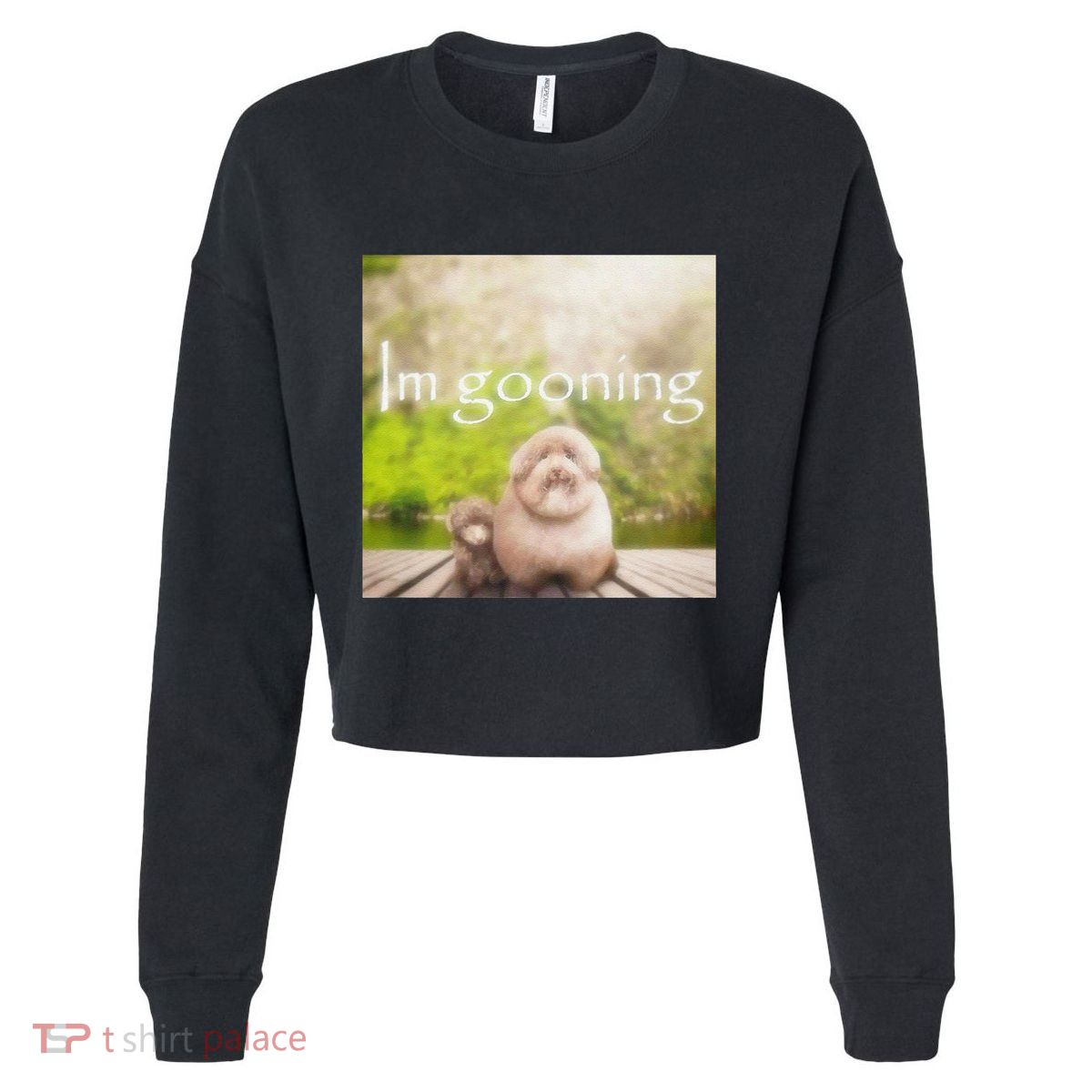 Silly Dog Meme Meme Brainrot Gen Z Funny Haircut Dog Meme Cropped Pullover Crew