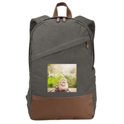 Silly Dog Meme Meme Brainrot Gen Z Funny Haircut Dog Meme Cotton Canvas Backpack