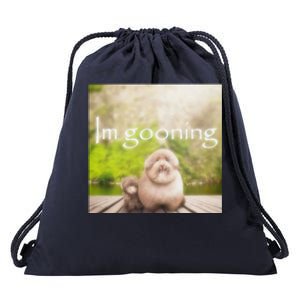 Silly Dog Meme Meme Brainrot Gen Z Funny Haircut Dog Meme Drawstring Bag