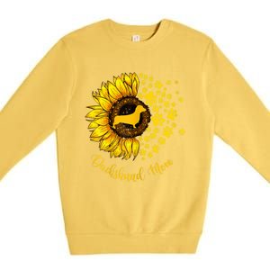 Sunflower Dachshund Mom Dog Lover Gift Premium Crewneck Sweatshirt