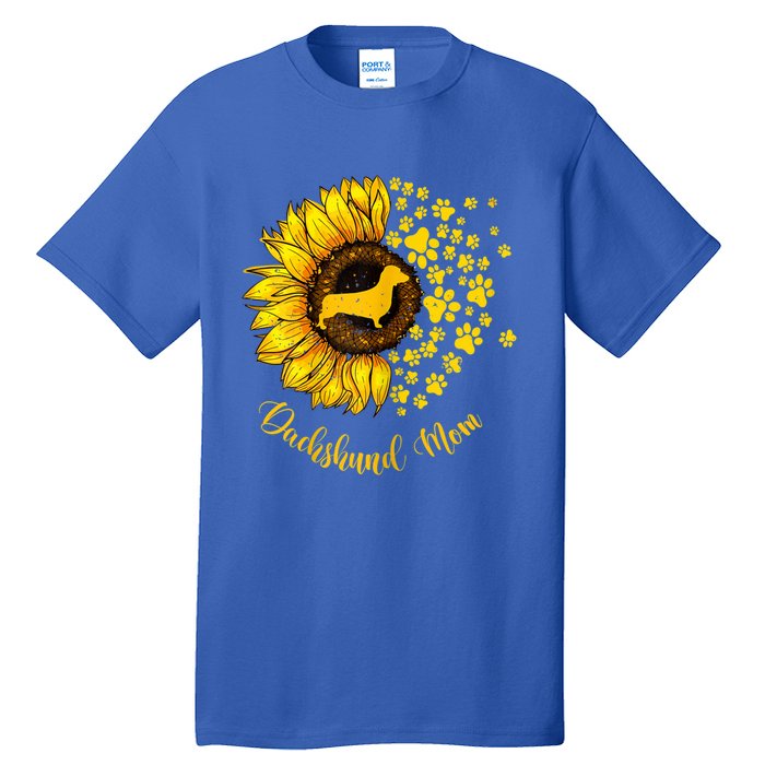 Sunflower Dachshund Mom Dog Lover Gift Tall T-Shirt