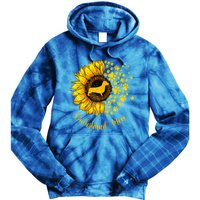 Sunflower Dachshund Mom Dog Lover Gift Tie Dye Hoodie