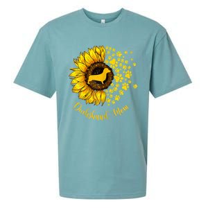 Sunflower Dachshund Mom Dog Lover Gift Sueded Cloud Jersey T-Shirt