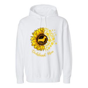 Sunflower Dachshund Mom Dog Lover Gift Garment-Dyed Fleece Hoodie