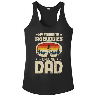 Ski Dad My Favourite Ski Buddies Call Me Dad Skiing Skier Cool Gift Ladies PosiCharge Competitor Racerback Tank